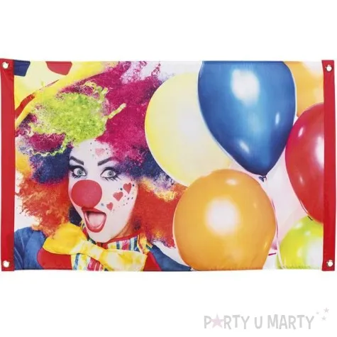 flaga klaun z balonami boland 60 x 90 cm
