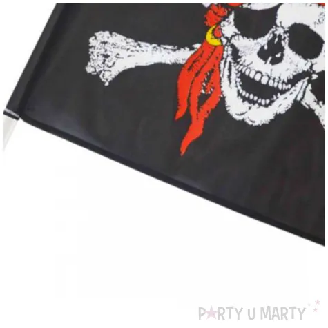 flaga piracka czaszka czarno czerwona 20 x 14 cm