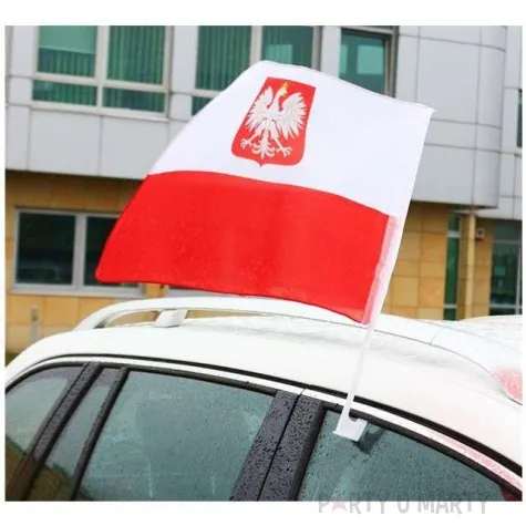flaga samochodowa na szybe polska 32x42 cm