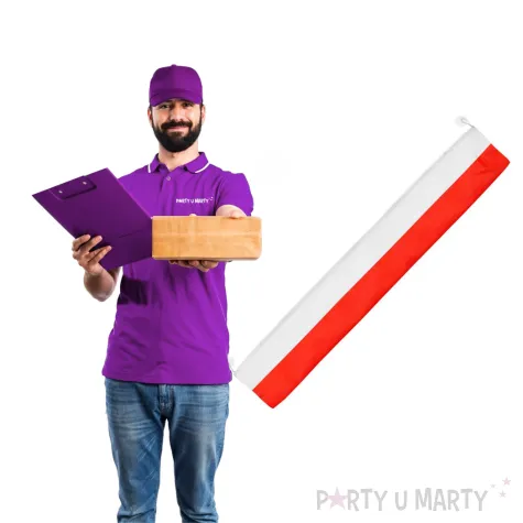 flaga z przyssawkami polska 90x15 cm arpex