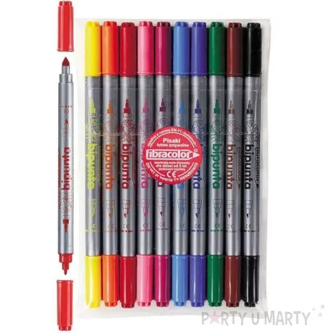 flamastry dwustronne mix fibracolor 10 kol