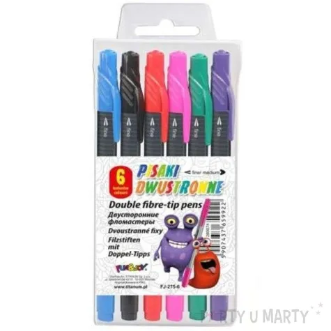 flamastry dwustronne mix fun joy 0 4 1 2 mm 6 szt