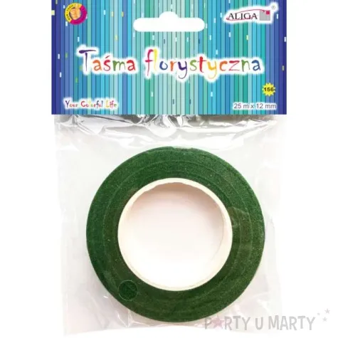 florystyczna tasma maskujaca classic 12 zielona aliga 25 m