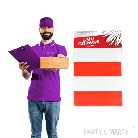 folia elektrostatyczna kibic bialo czerwona arpex 26 x 16 cm