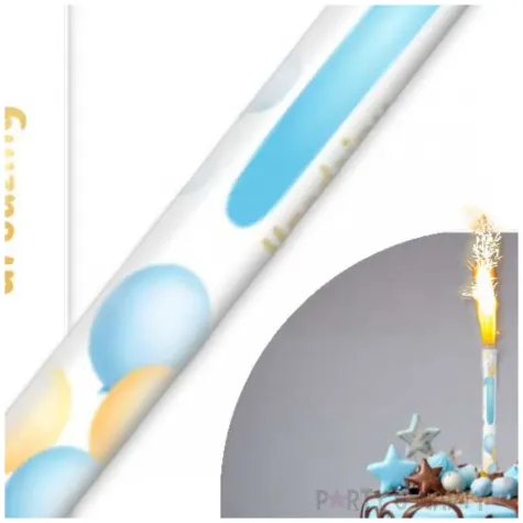 fontanna tortowa 1 urodziny baloniki blekitny 18 cm