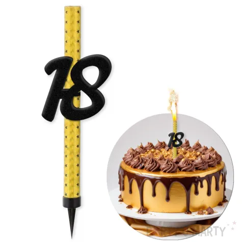 fontanna tortowa 18 urodziny czarno zlota 22 cm