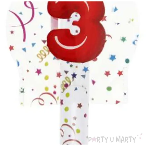 fontanna tortowa 3 urodziny kolorowe partypal 12 cm