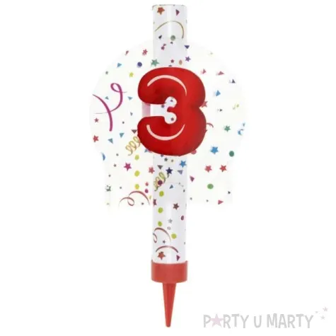 fontanna tortowa 3 urodziny kolorowe partypal 12 cm