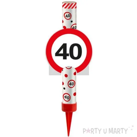 fontanna tortowa 40 urodziny znak folat 12 cm