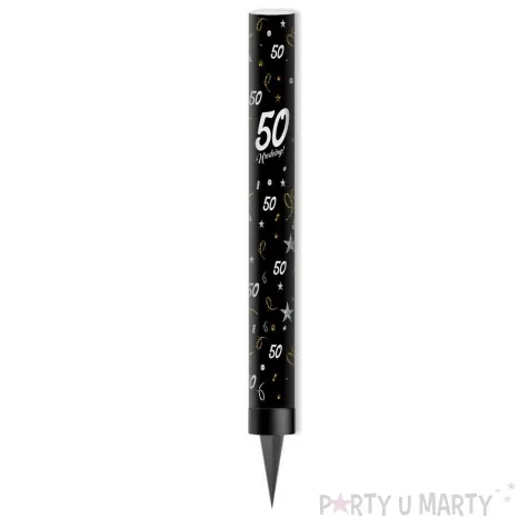 fontanna tortowa 50 urodziny glamour birthday czarny 18 cm