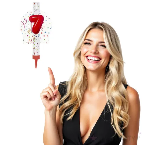 fontanna tortowa 7 urodziny kolorowe partypal 12 cm