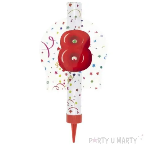 fontanna tortowa 8 urodziny kolorowe partypal 12 cm