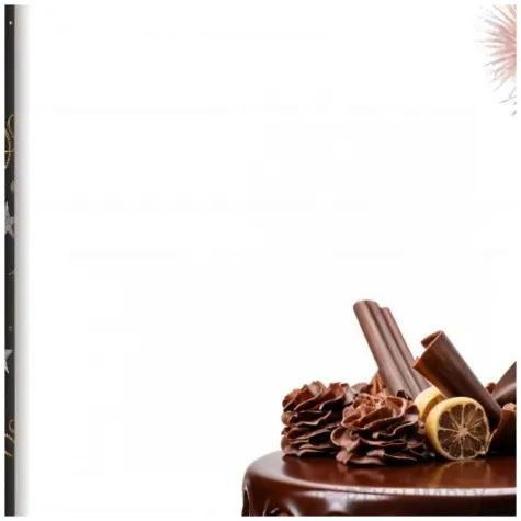 fontanna tortowa 80 urodziny glamour birthday czarny 18 cm