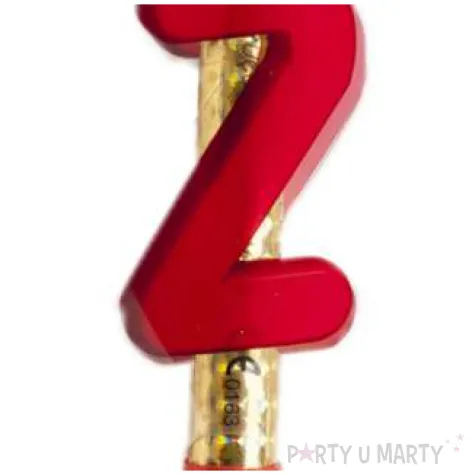 fontanna tortowa cyfra 2 urodziny zlota dekora 12 cm