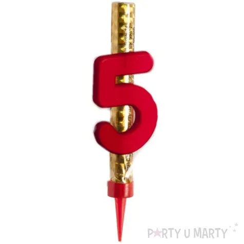 fontanna tortowa cyfra 5 urodziny zlota dekora 12 cm