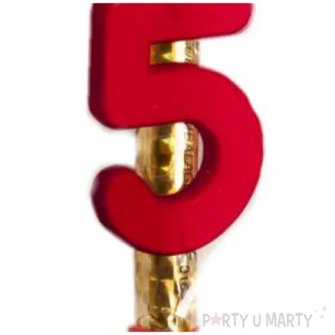 fontanna tortowa cyfra 5 urodziny zlota dekora 12 cm