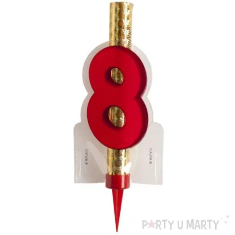 fontanna tortowa cyfra 8 urodziny zlota dekora 12 cm