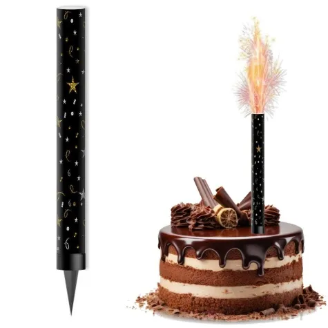 fontanna tortowa glamour birthday czarny 18 cm