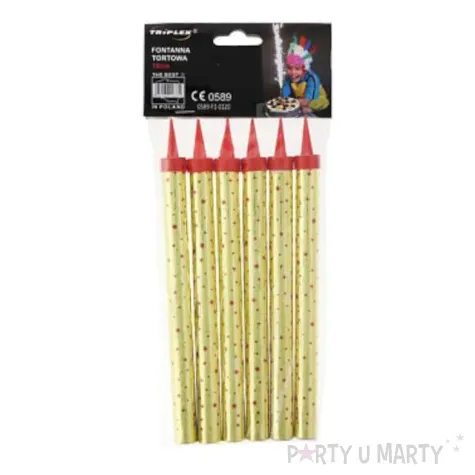 fontanna tortowa gwiazdki gold 18 cm triplex 6 szt