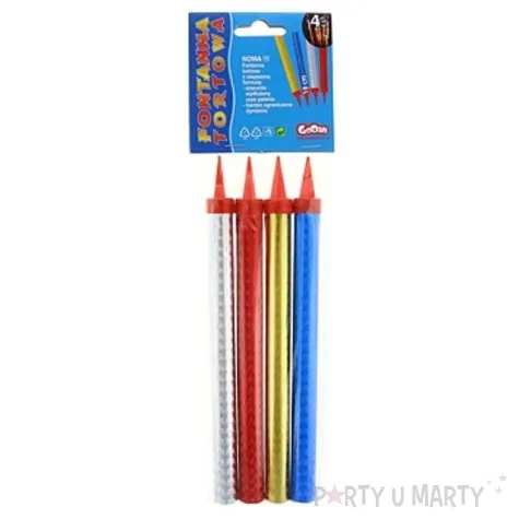 fontanna tortowa holograficzna premium godan 18 cm 4 szt