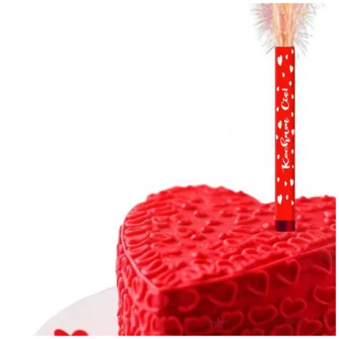 fontanna tortowa kocham cie czerwony 18 cm