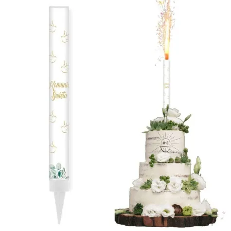 fontanna tortowa komunia swieta zloty golab 18 cm