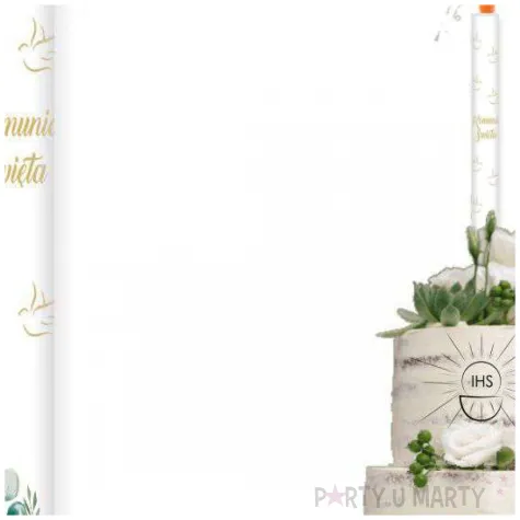 fontanna tortowa komunia swieta zloty golab 18 cm