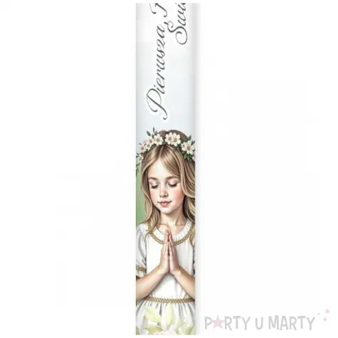 fontanna tortowa raca na tort dziewczynka i kosciol dekoracja na pierwsza komunie swieta 18 cm