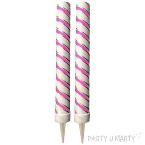 fontanna tortowa twist bialo rozowa 12 cm 2 szt