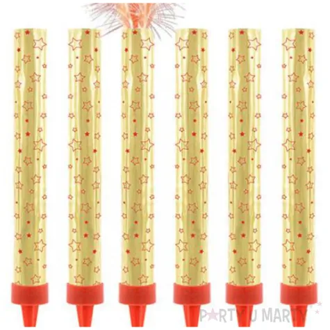 fontanny na tort gold classic zloty partydeco 12 cm 12 szt