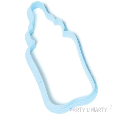 foremka baby shower boy butelka ze smoczkiem 45x92 mm blekitna brokatowa