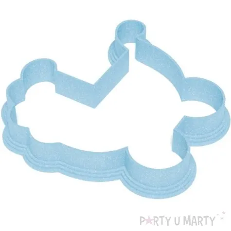 foremka baby shower boy wozek 87x85 mm blekitna brokatowa