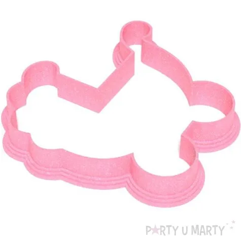 foremka baby shower girl wozek 87x85 mm rozowa brokatowa