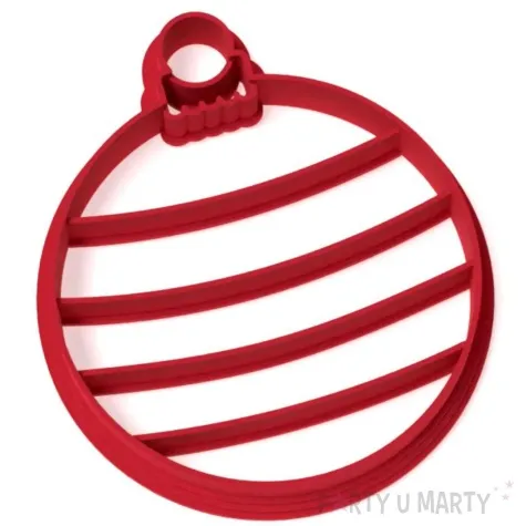 foremka boze narodzenie bombka klasyczna w pasy 89x77 mm czerwona