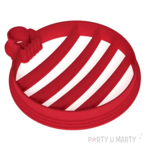 foremka boze narodzenie bombka klasyczna w pasy 89x77 mm czerwona