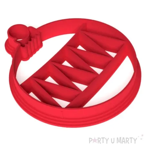 foremka boze narodzenie bombka klasyczna w trojkaty 89x77 mm czerwona