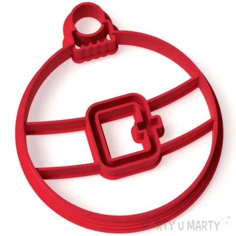 foremka boze narodzenie bombka klasyczna z pasem 89x77 mm czerwona