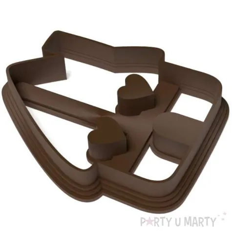 foremka boze narodzenie domek z piernika z serduszkowymi okienkami 78x69 mm brazowy