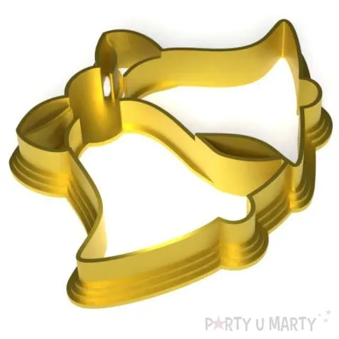 foremka boze narodzenie dzwoneczki z kokarda 92x67 mm zloty metaliczny