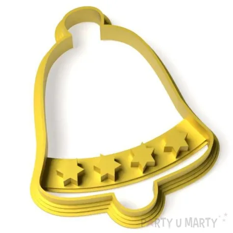 foremka boze narodzenie dzwonek klasyczny z gwiazdkami 68x83 mm zloty metaliczny