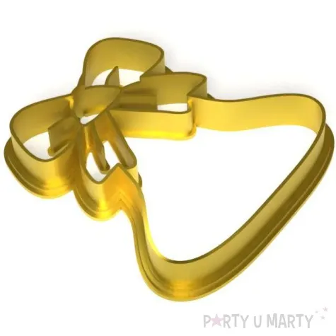 foremka boze narodzenie dzwonek obrys z kokarda 86x92 mm zloty metaliczny