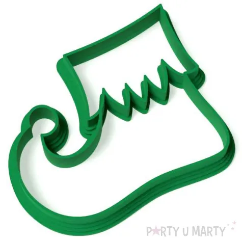 foremka boze narodzenie elfi but z falbanka 82x63 mm zielony