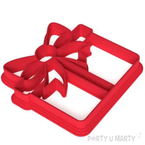 foremka boze narodzenie prezent z kokarda 79x82 mm czerwony