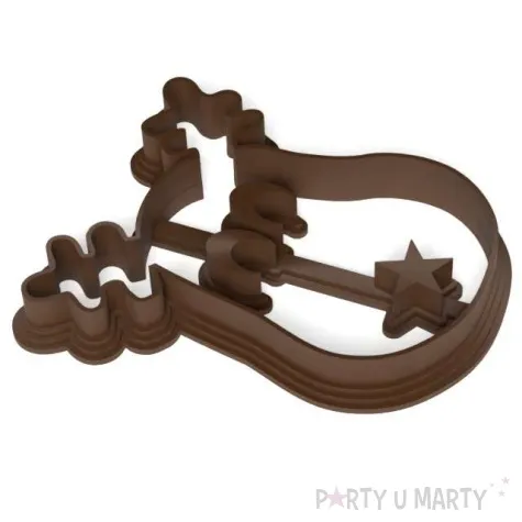 foremka boze narodzenie renifer rudolf 80x91 mm brazowy