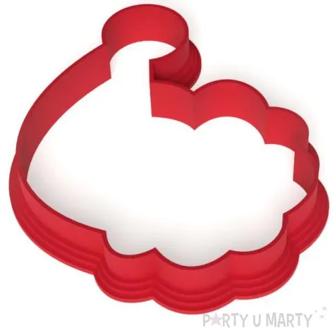 foremka boze narodzenie swiety mikolaj obrys 87x77 mm czerwona