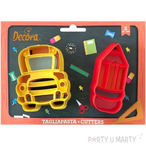 foremka do ciasteczek autobus szkolny i olowek decora 2 szt