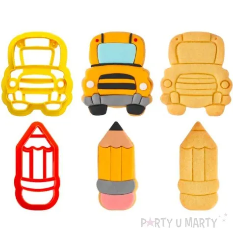 foremka do ciasteczek autobus szkolny i olowek decora 2 szt