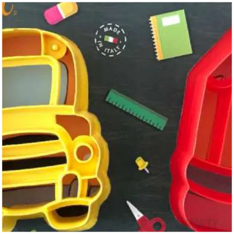 foremka do ciasteczek autobus szkolny i olowek decora 2 szt