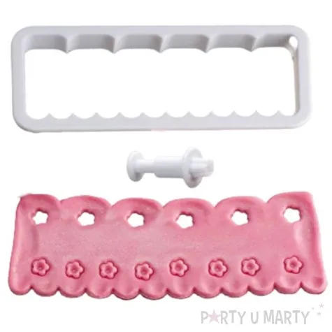 foremka do ciasteczek falbanka biala dekora 15x6 cm