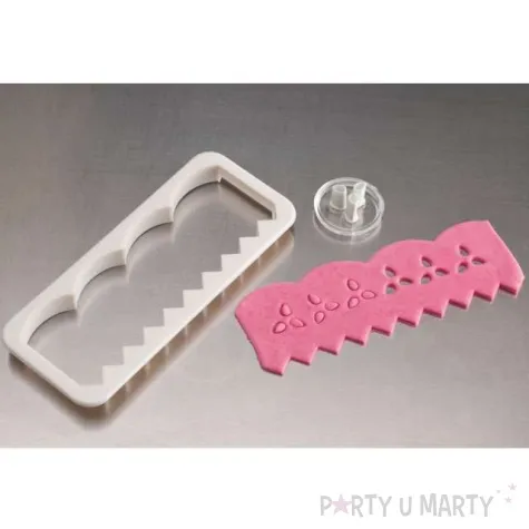 foremka do ciasteczek falbanka zabki biala dekora 5x14 cm